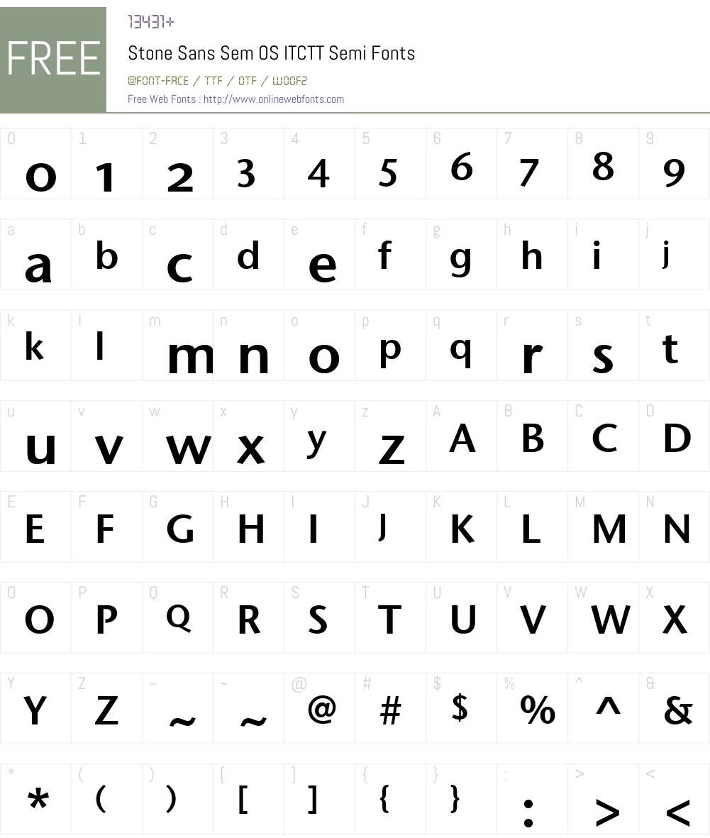 Stone Sans Sem OS ITCTT Font Screenshots
