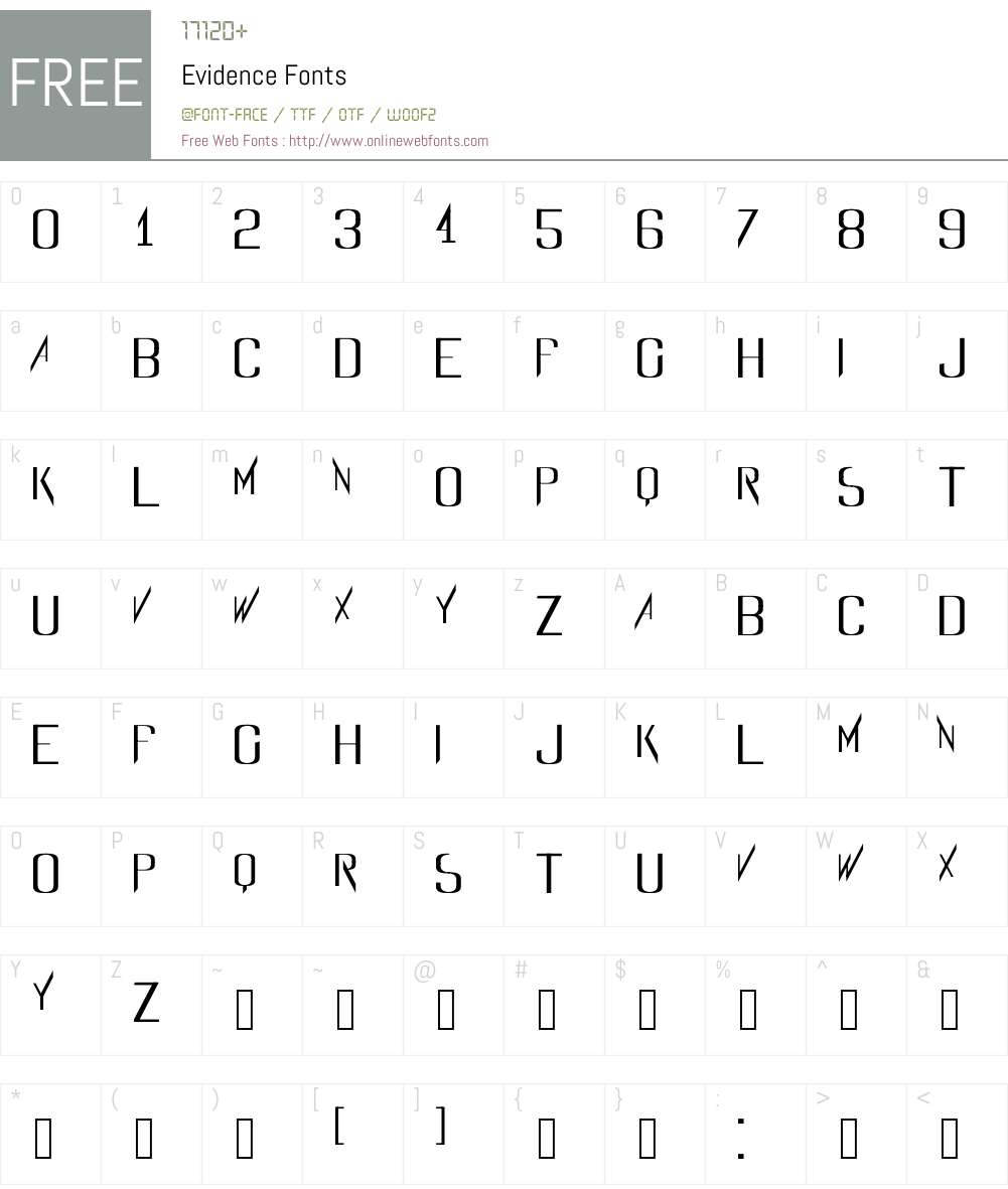 Evidence 001.000 Fonts Free Download - OnlineWebFonts.COM