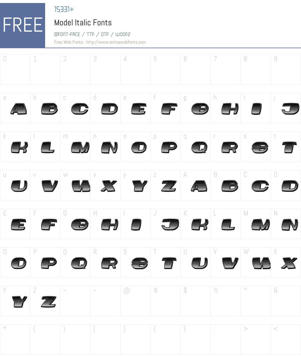 Model Font Screenshots