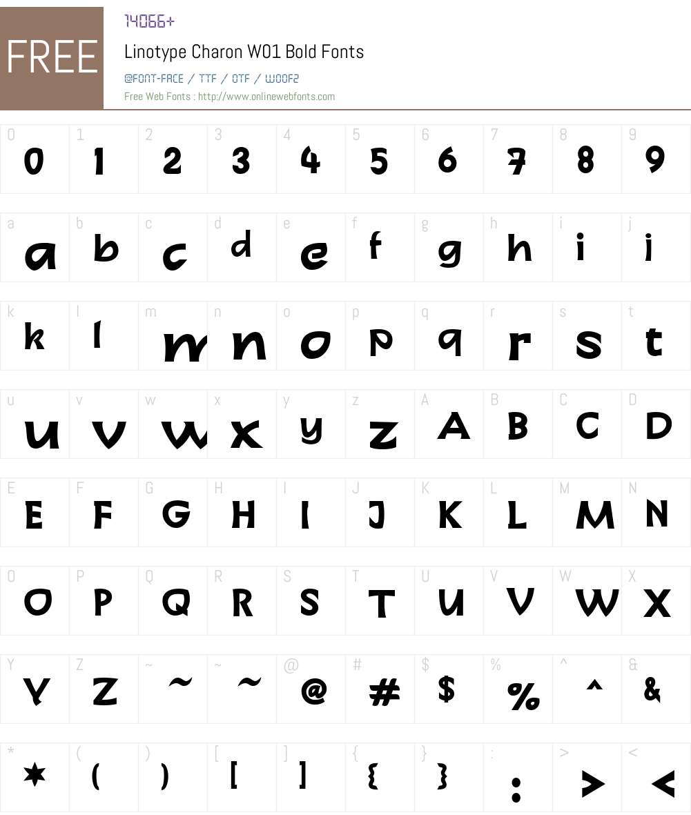 LinotypeCharonW01-Bold Font Screenshots