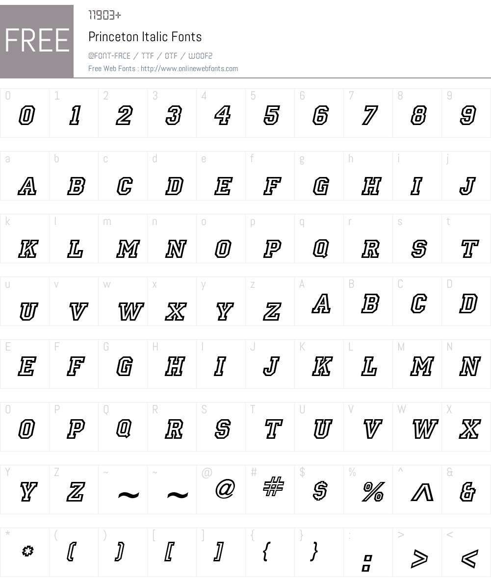 Princeton Font Screenshots