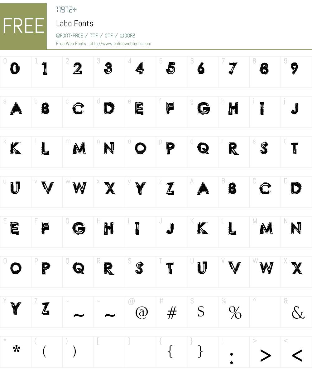 Labo Font Screenshots