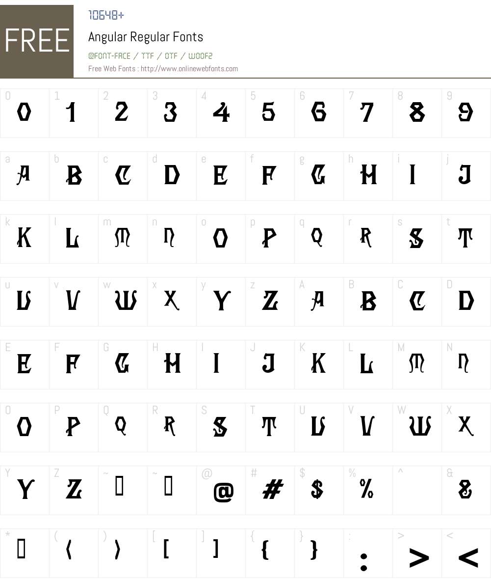 Angular Font Screenshots