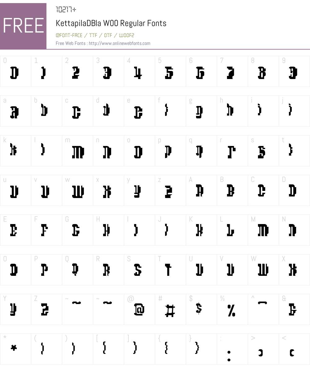 Kettapila Font Screenshots