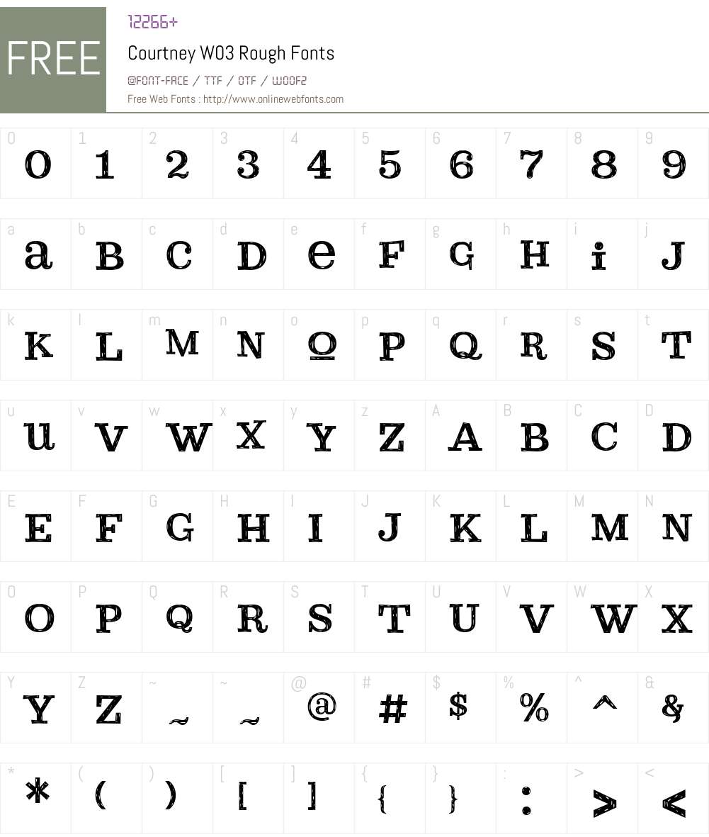 CourtneyW03-Rough Font Screenshots