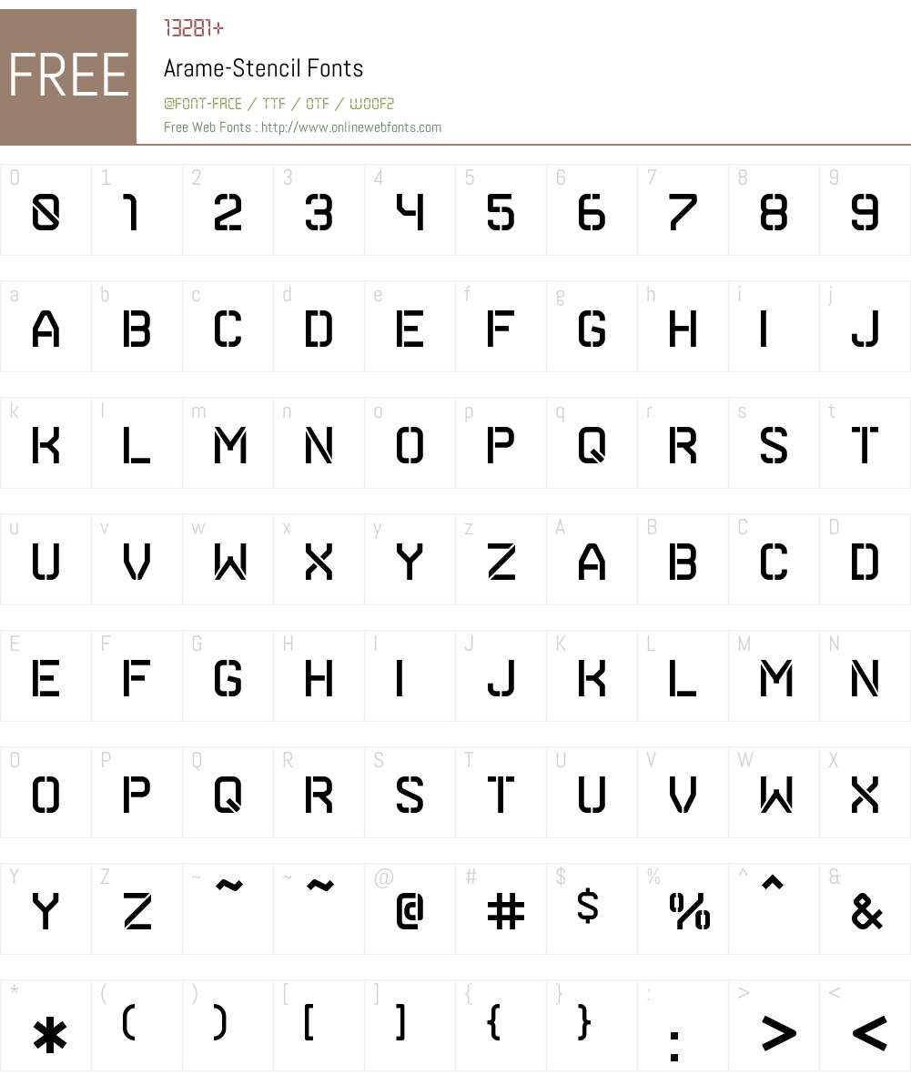 0Arame Font Screenshots