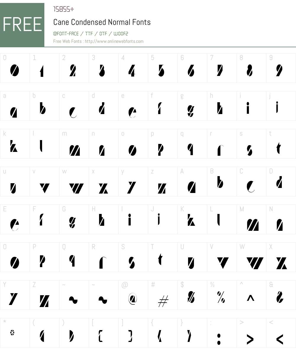 Cane Condensed Font Screenshots
