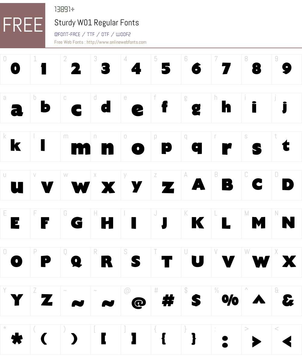 SturdyW01-Regular Font Screenshots