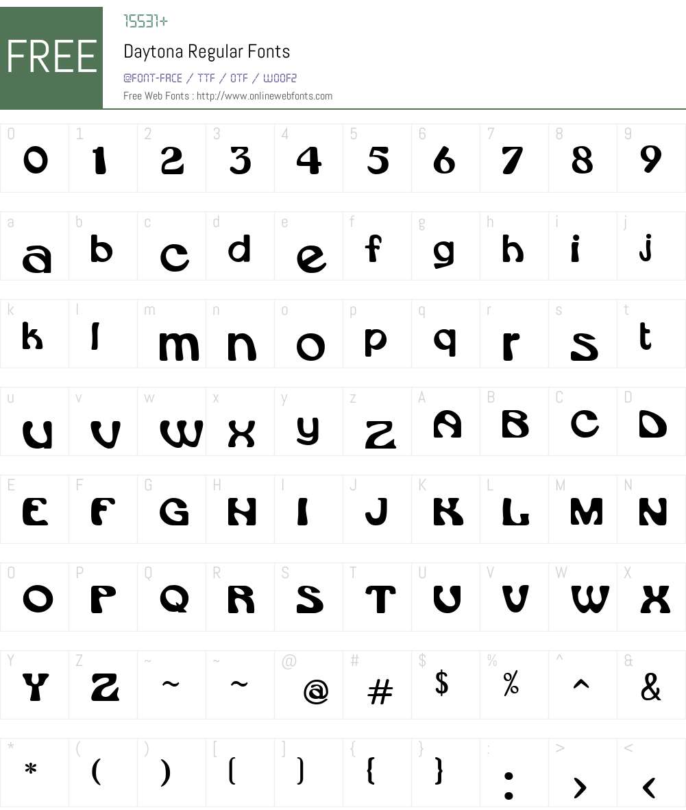 Daytona Font Screenshots