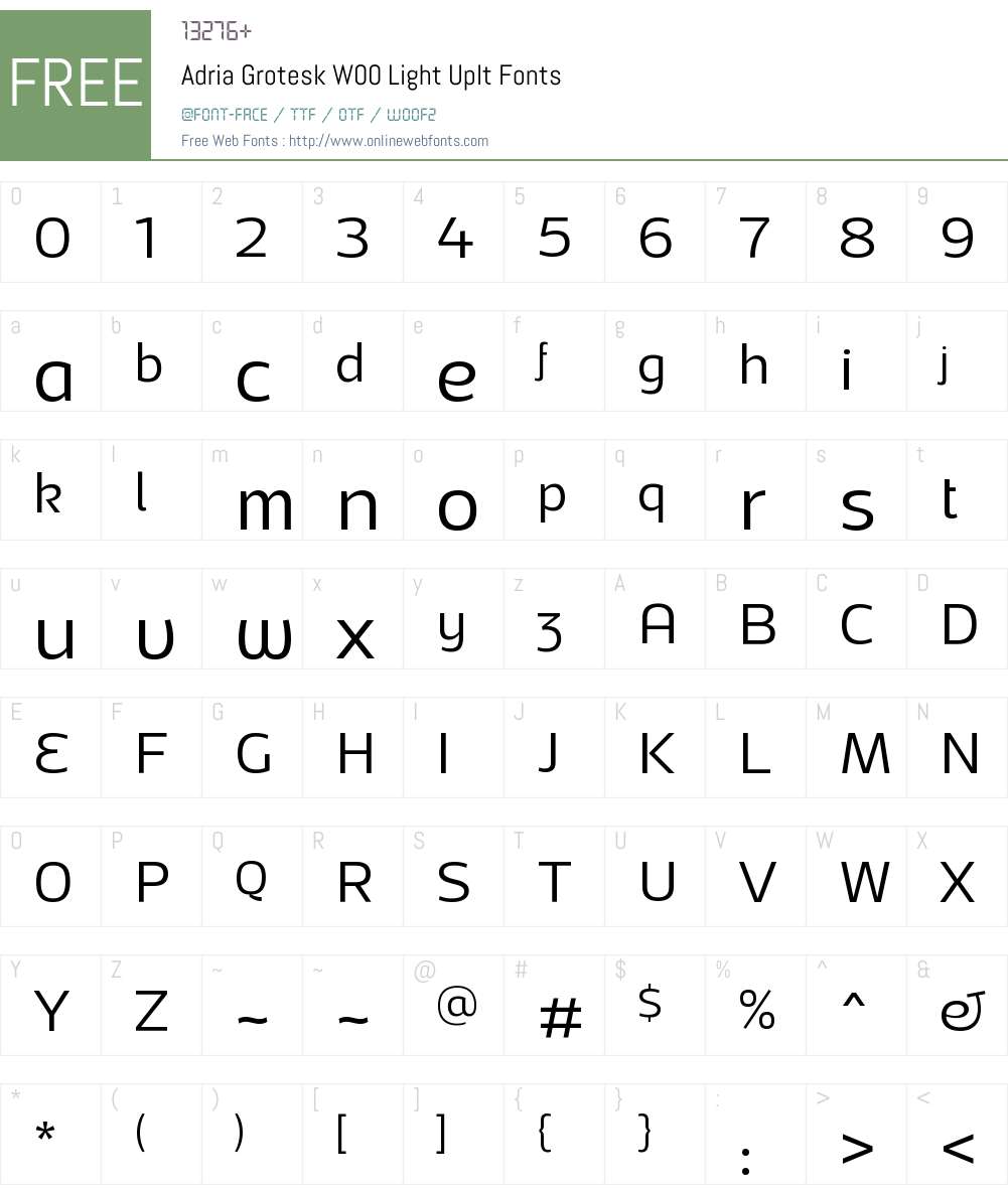 AdriaGroteskW00-LightUpIt Font Screenshots