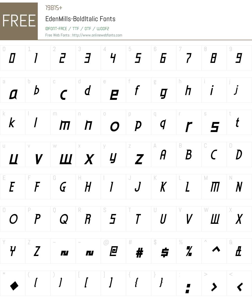 Eden Mills Font Screenshots