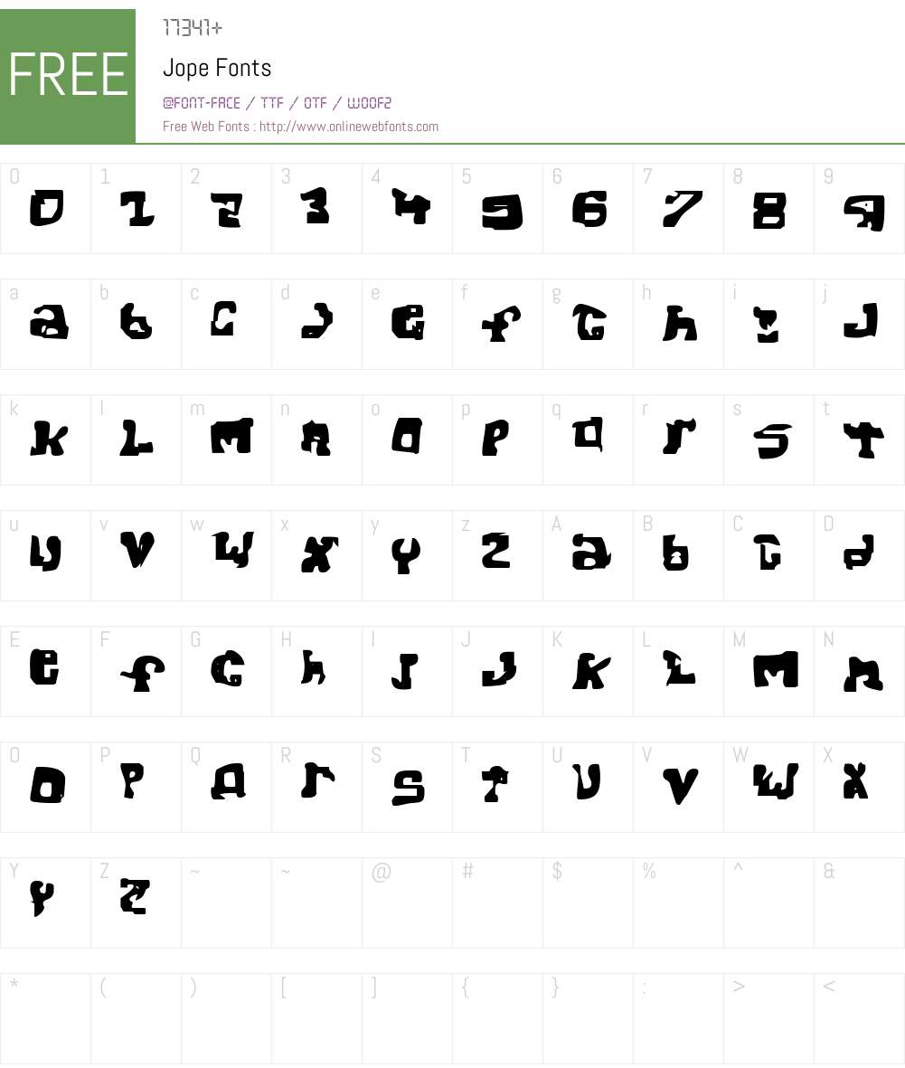 Jope Font Screenshots