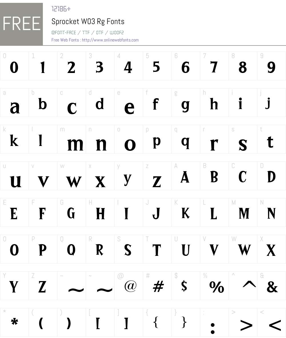 Sprocket Font Screenshots