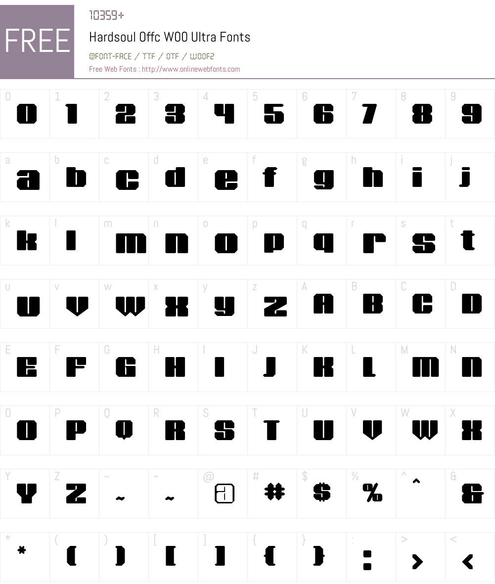 FF Hardsoul Font Screenshots