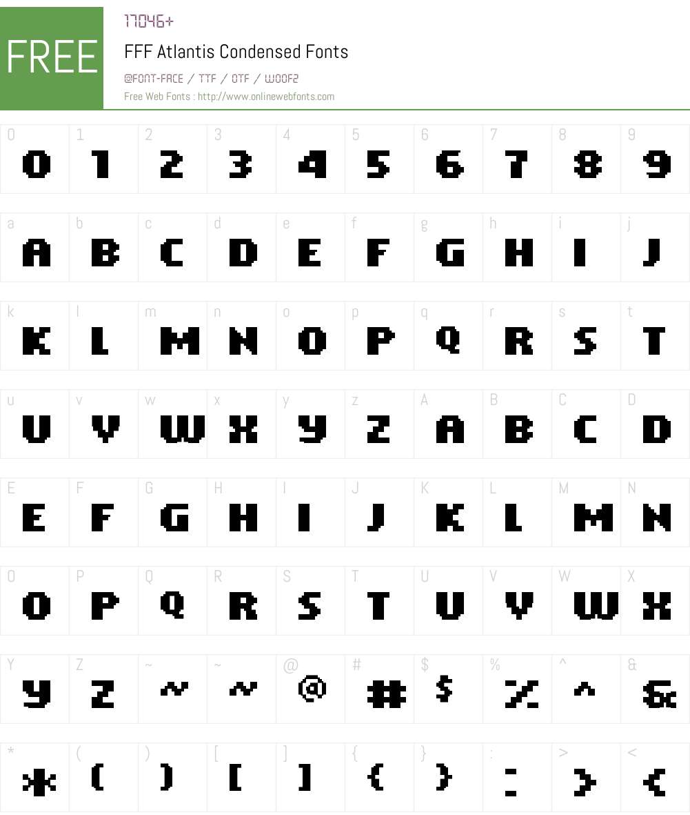 FFF Atlantis Condensed Font Screenshots