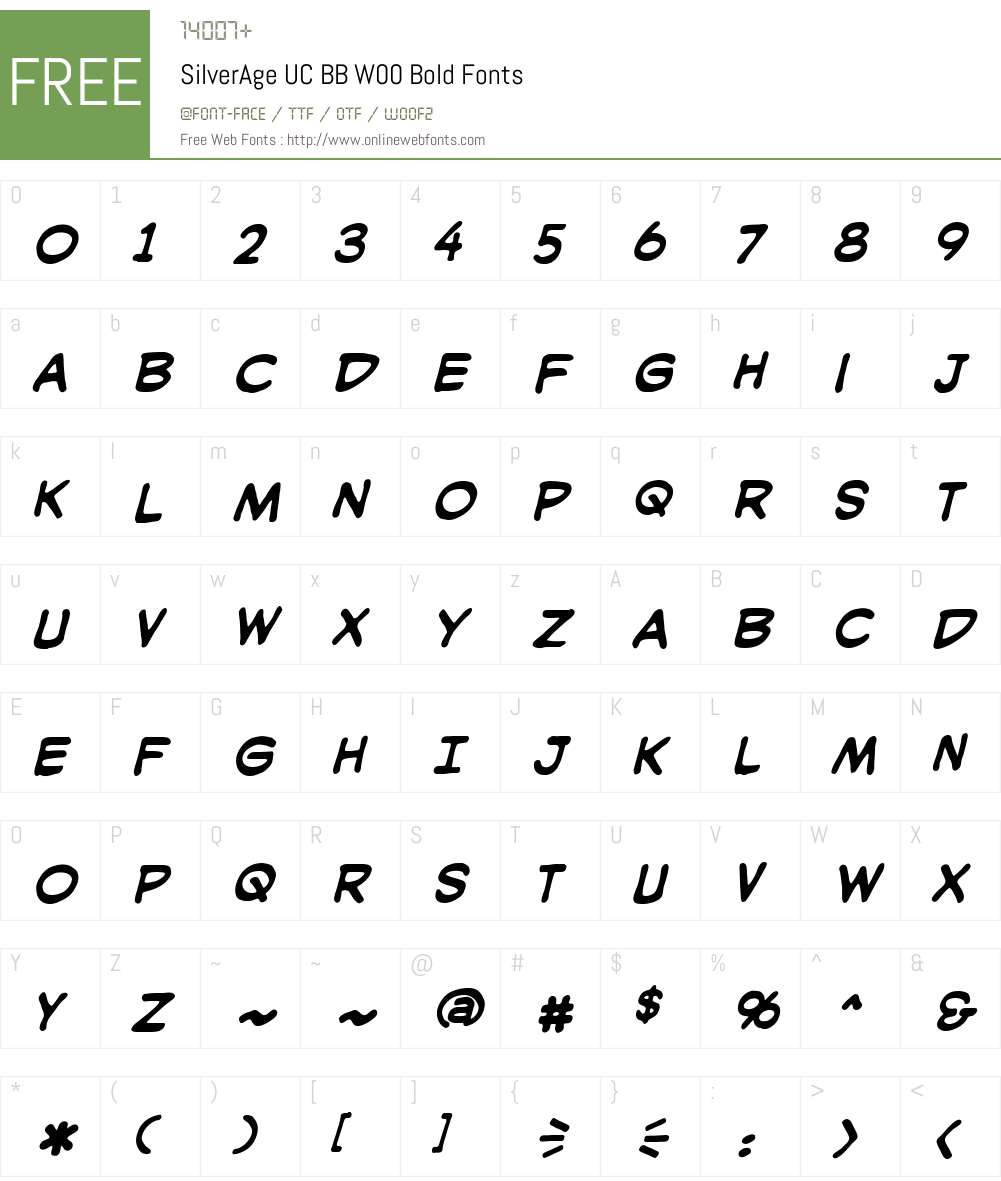 SilverAgeUCBBW00-Bold Font Screenshots