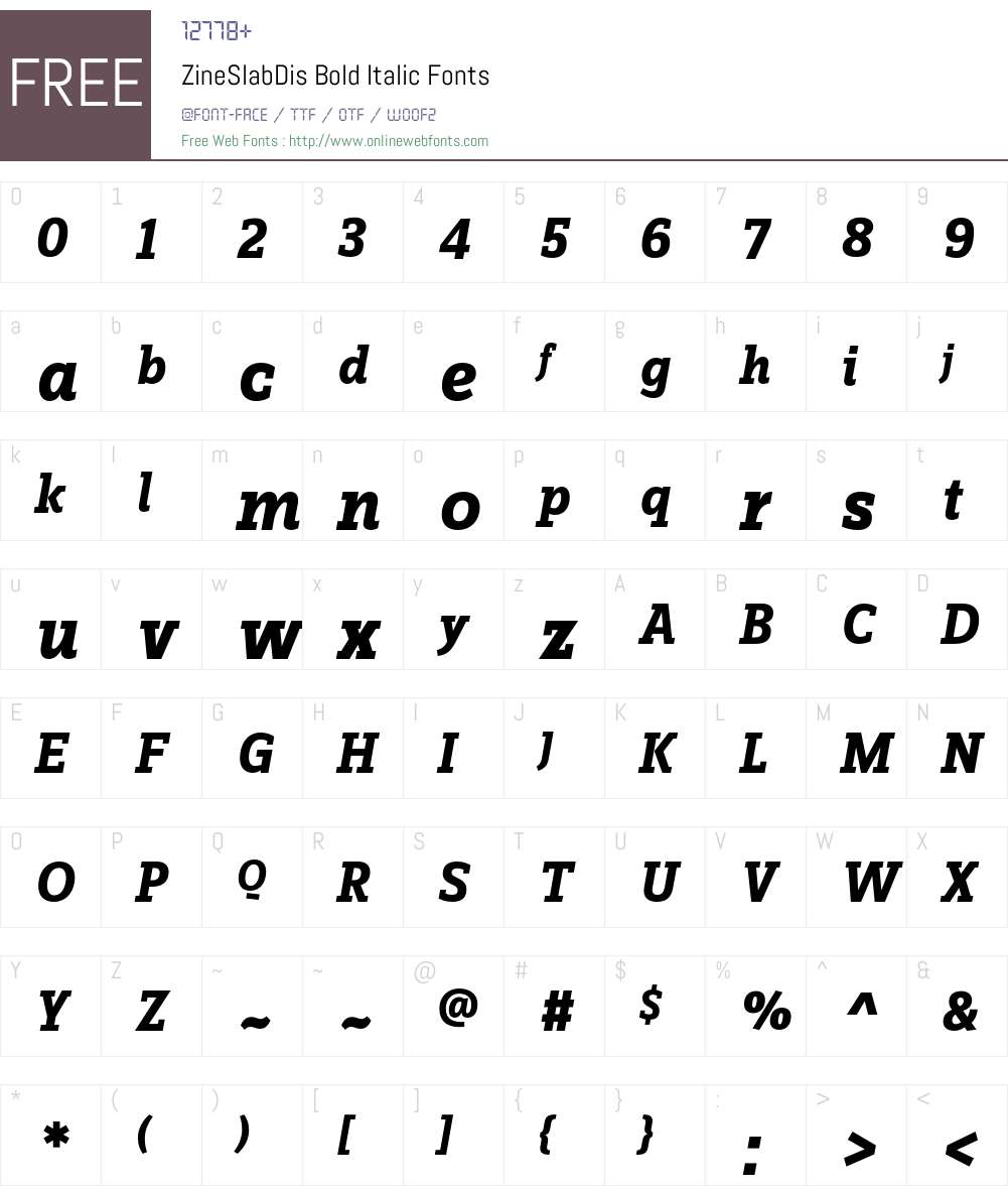ZineSlabDis Font Screenshots