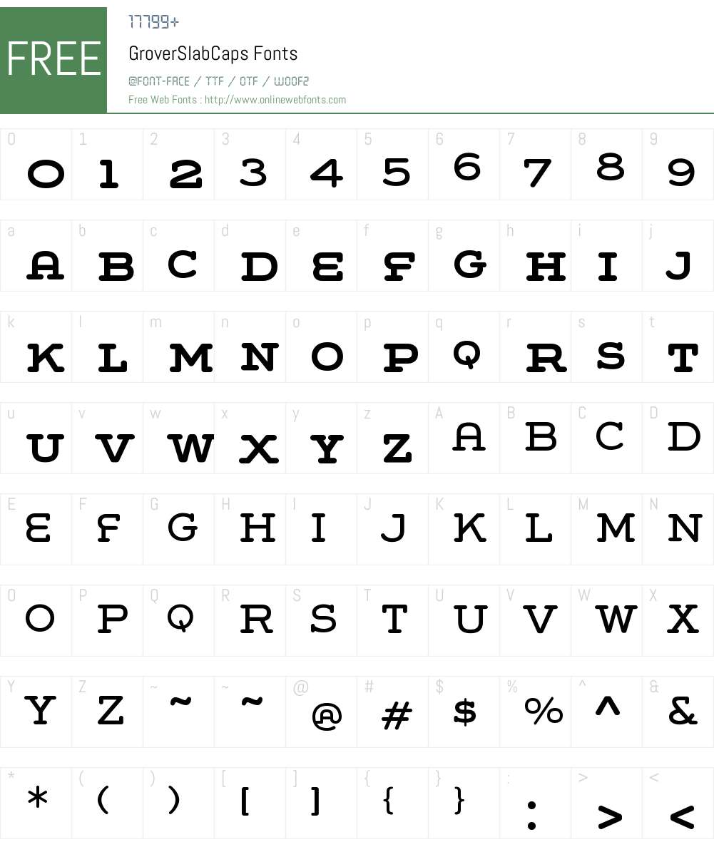 Grover Slab Caps Font Screenshots