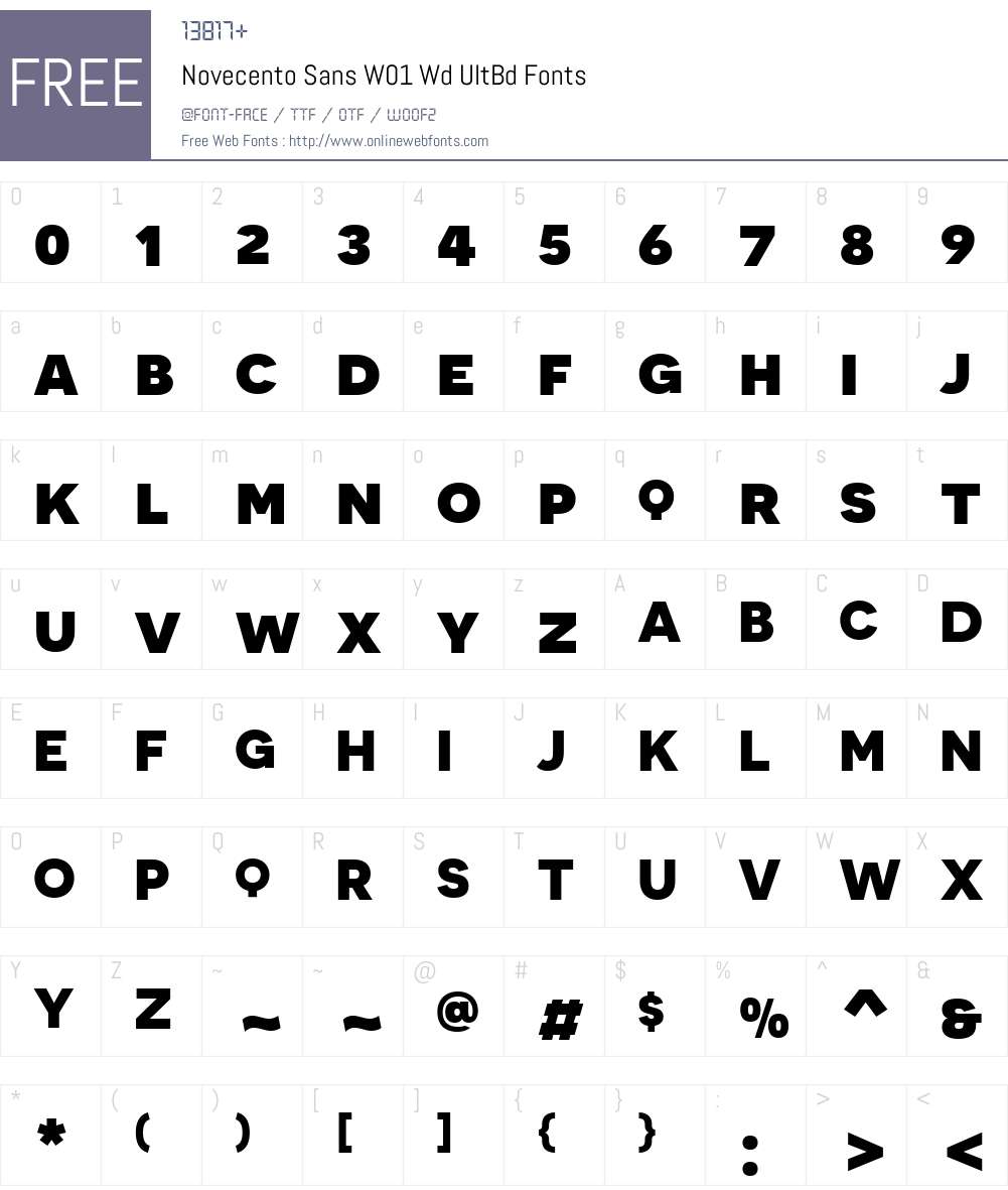 NovecentoSansW01-WdUltBd Font Screenshots