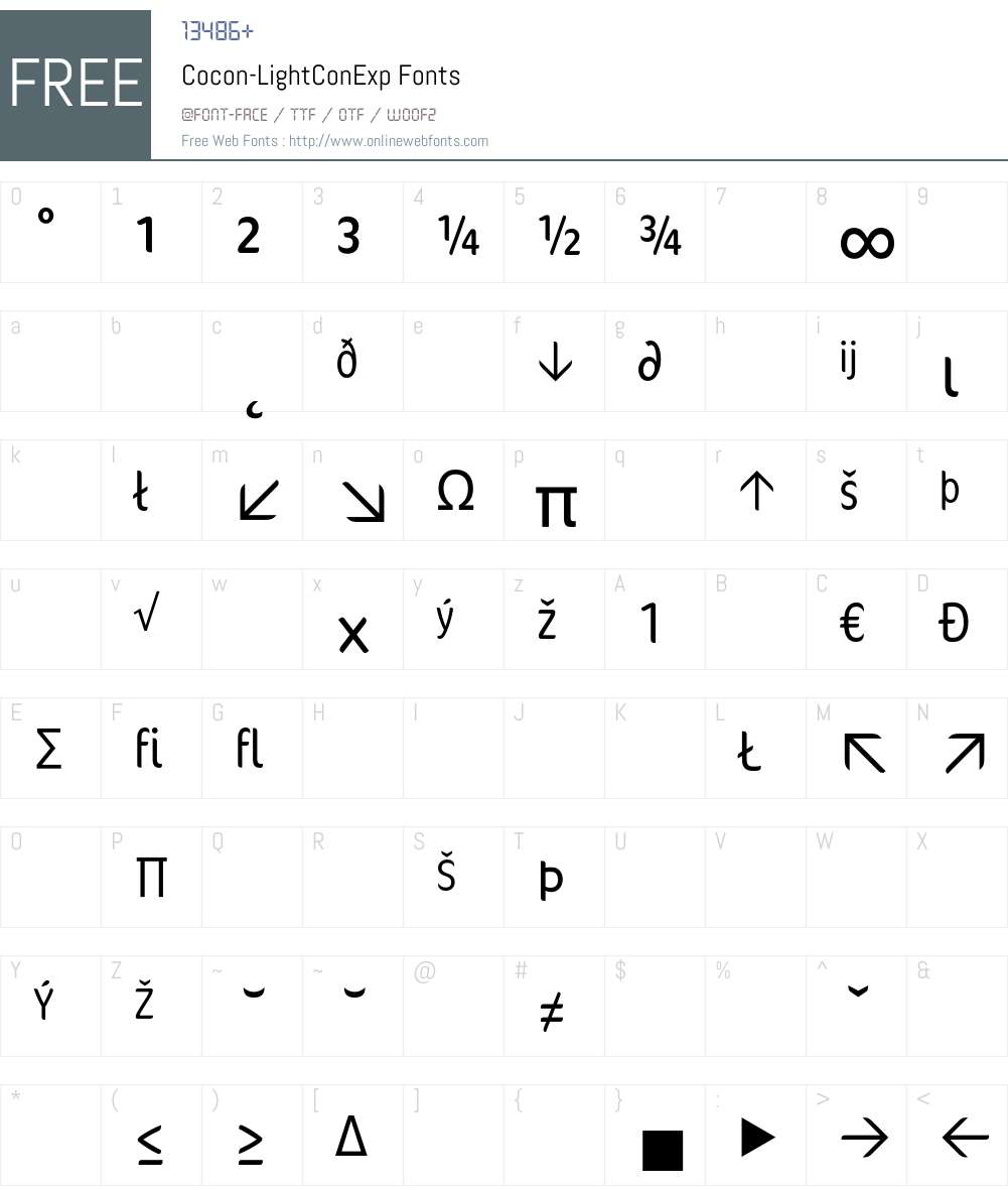 Cocon Font Screenshots