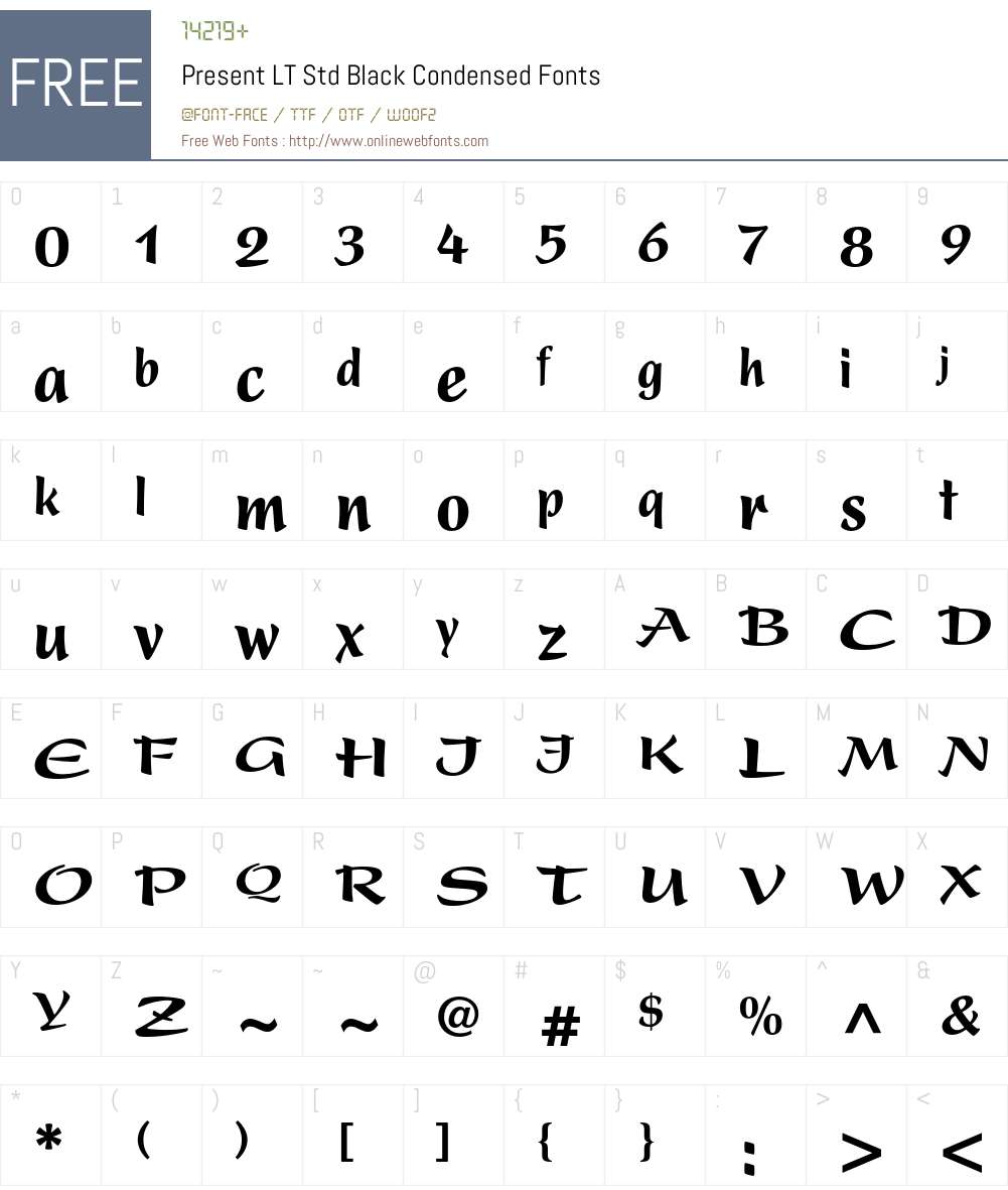 Present LT Std Font Screenshots