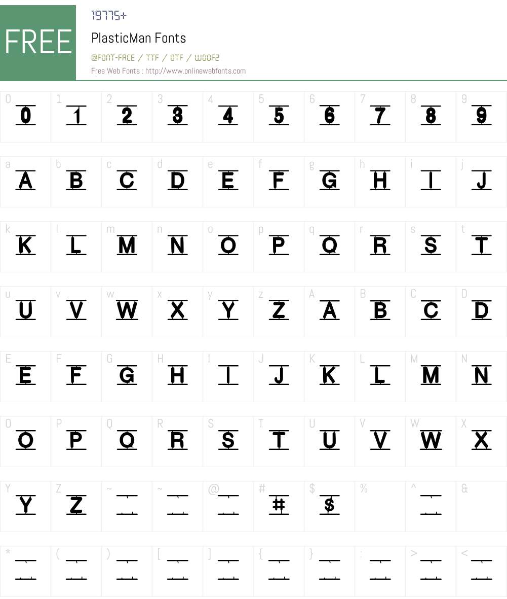 PlasticMan Font Screenshots