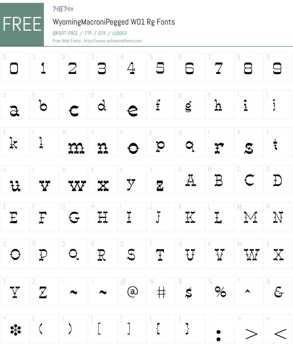 WyomingMacroniPeggedW01-Rg Font Screenshots