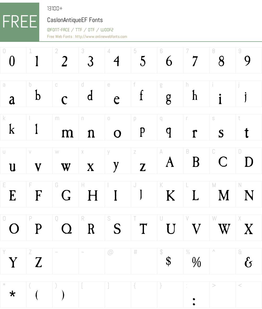 CaslonAntiqueEF Font Screenshots