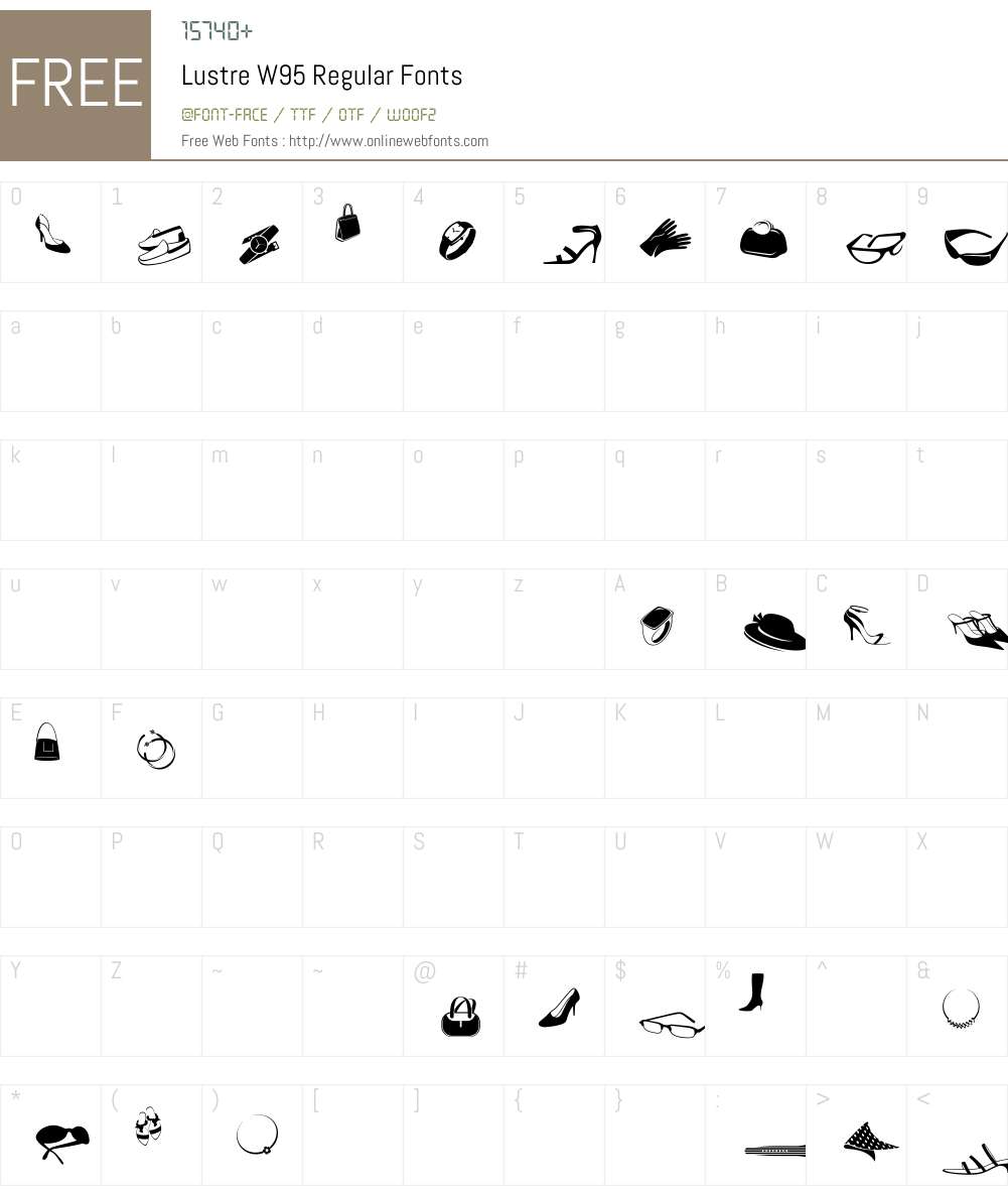 LustreW95-Regular Font Screenshots