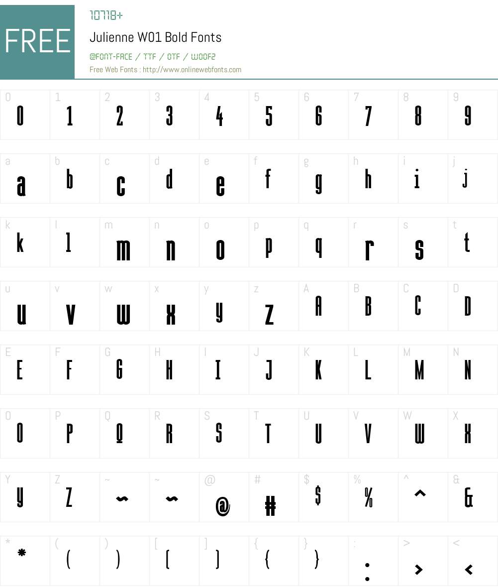 JulienneW01-Bold Font Screenshots