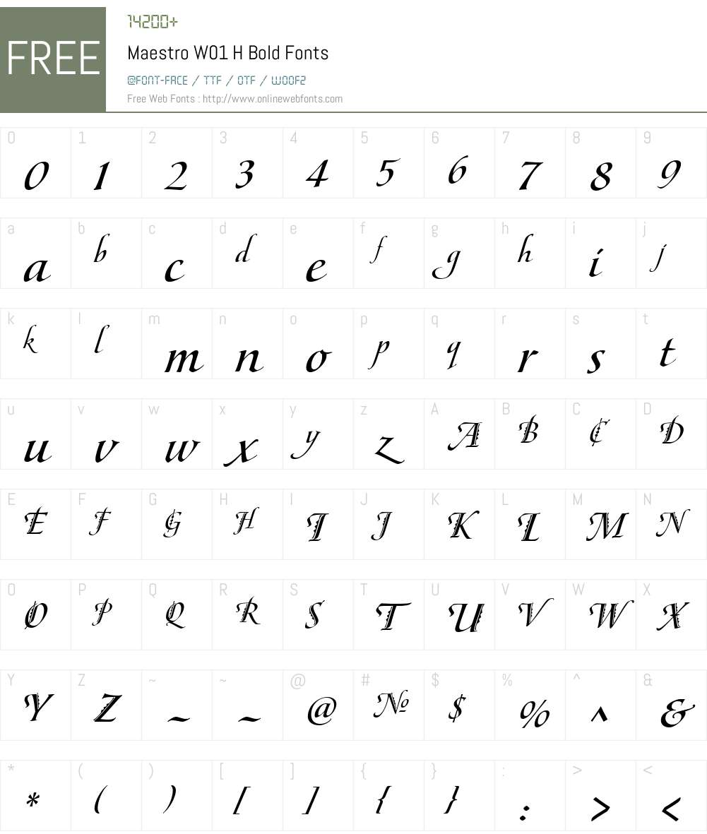 MaestroW01-HBold Font Screenshots