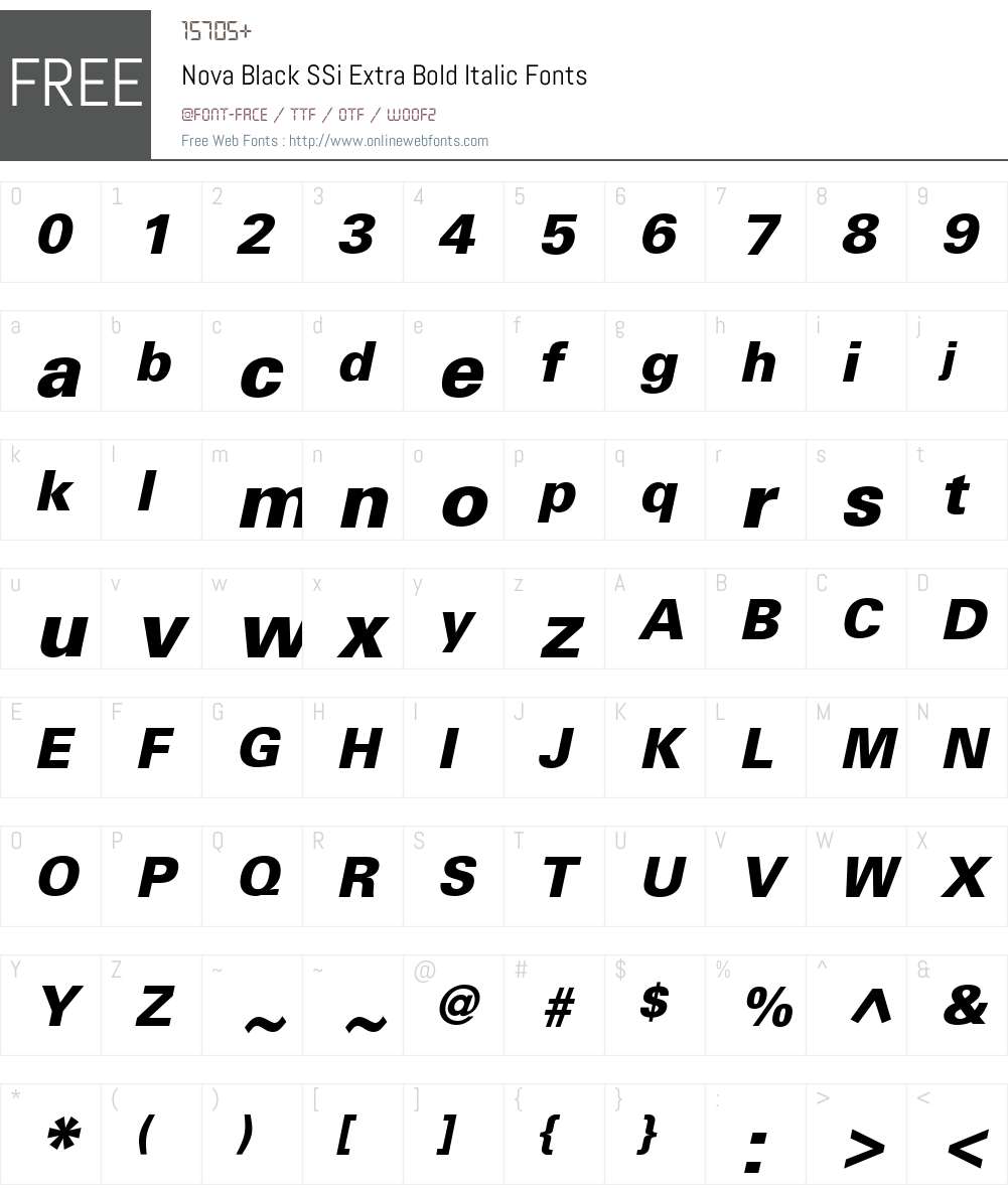 Nova Black SSi Font Screenshots