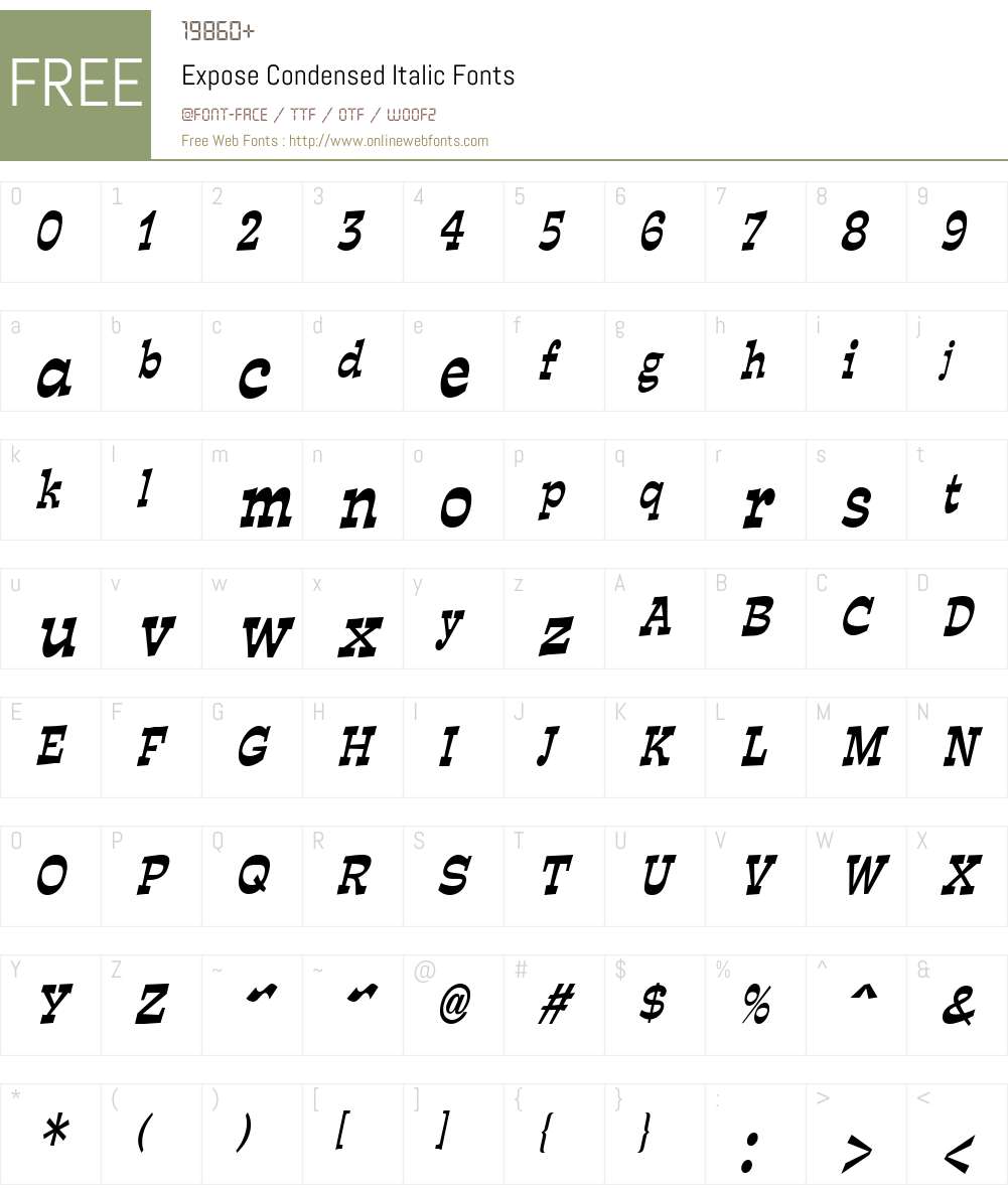 Expose Condensed Font Screenshots