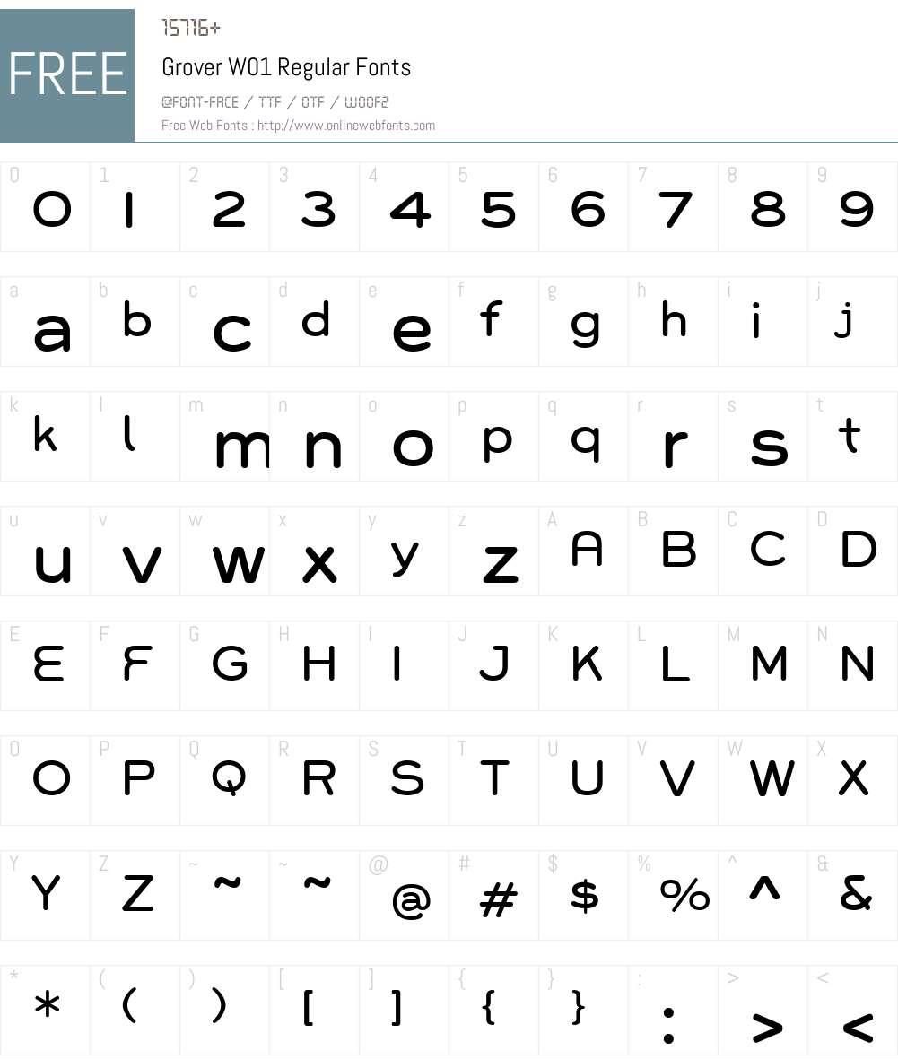 Grover Font Screenshots