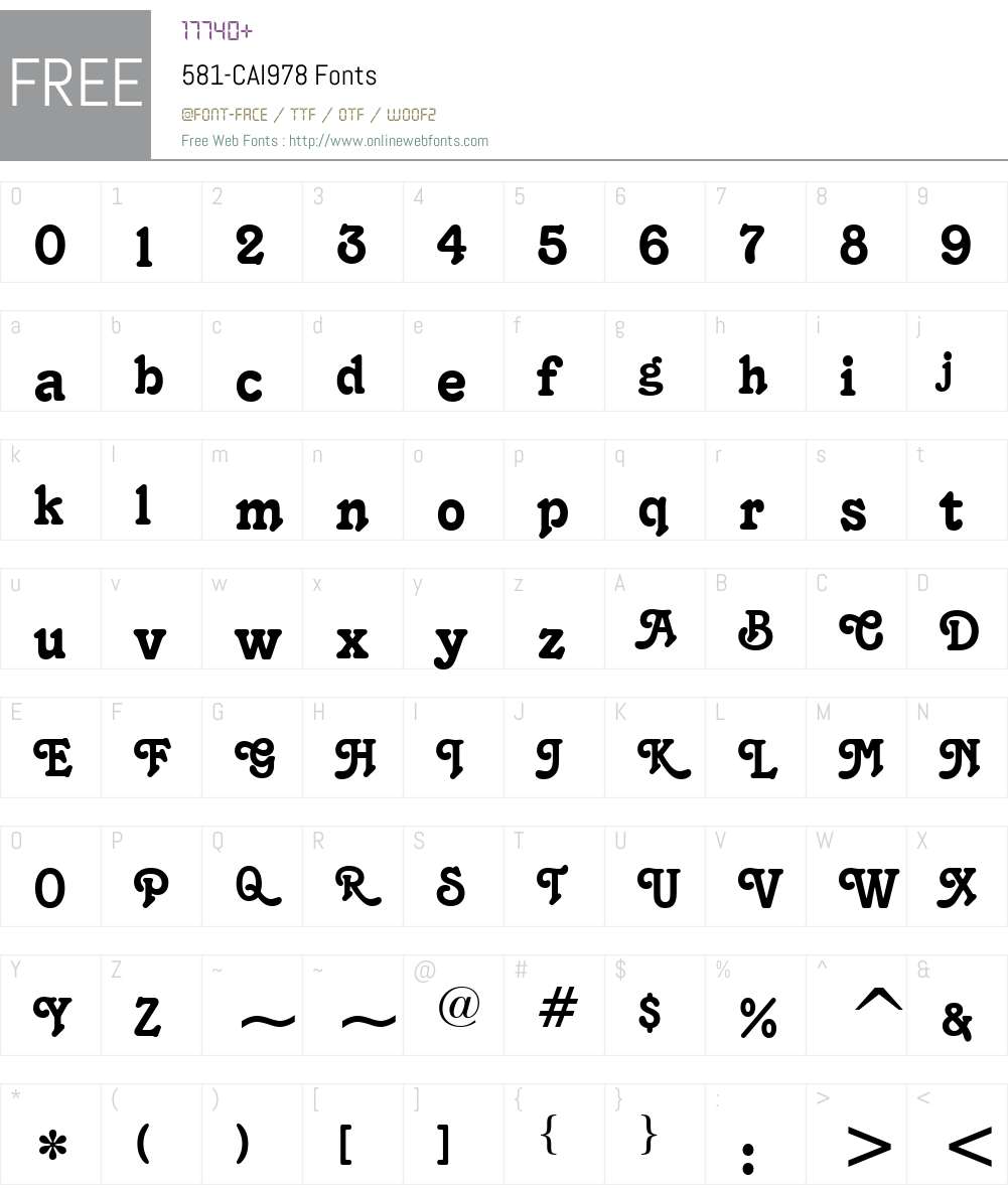 581-CAI978 Font Screenshots