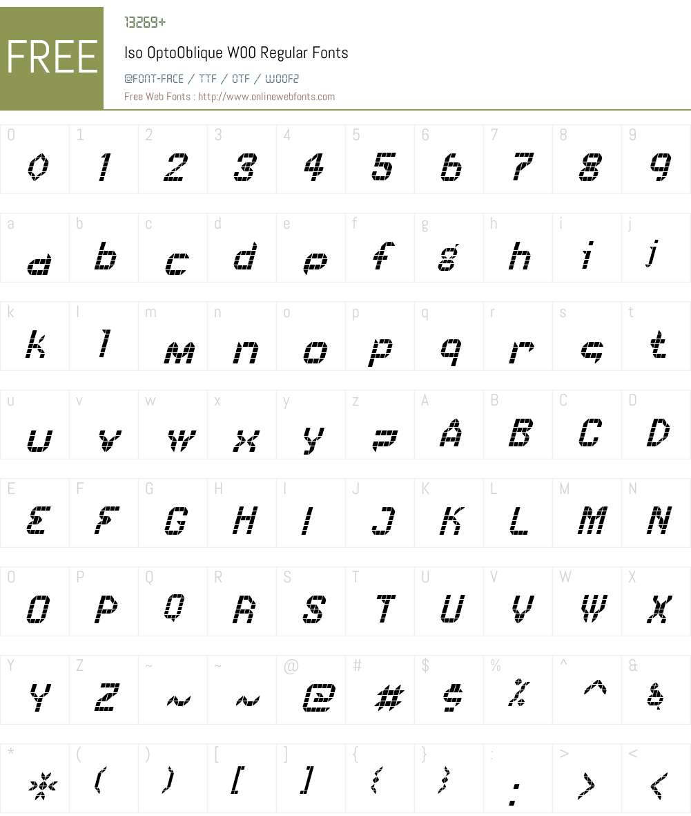 Iso Opto Font Screenshots