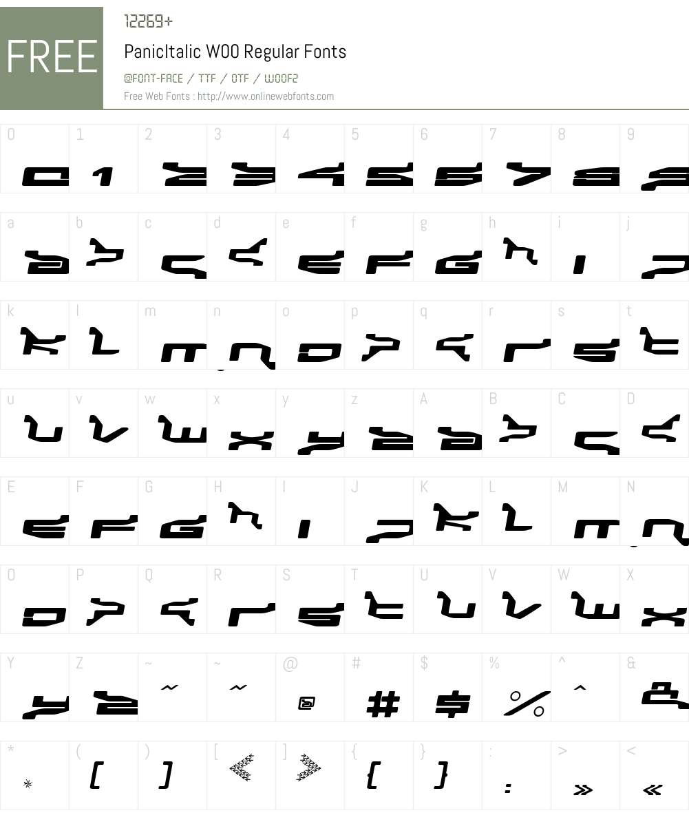 PanicItalic Font Screenshots