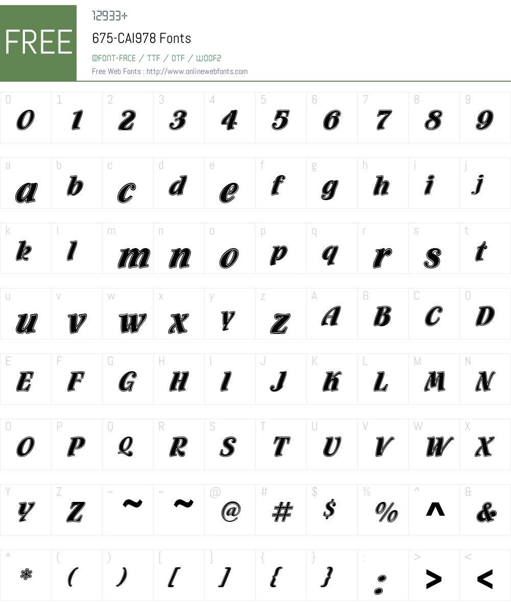 675-CAI978 Font Screenshots