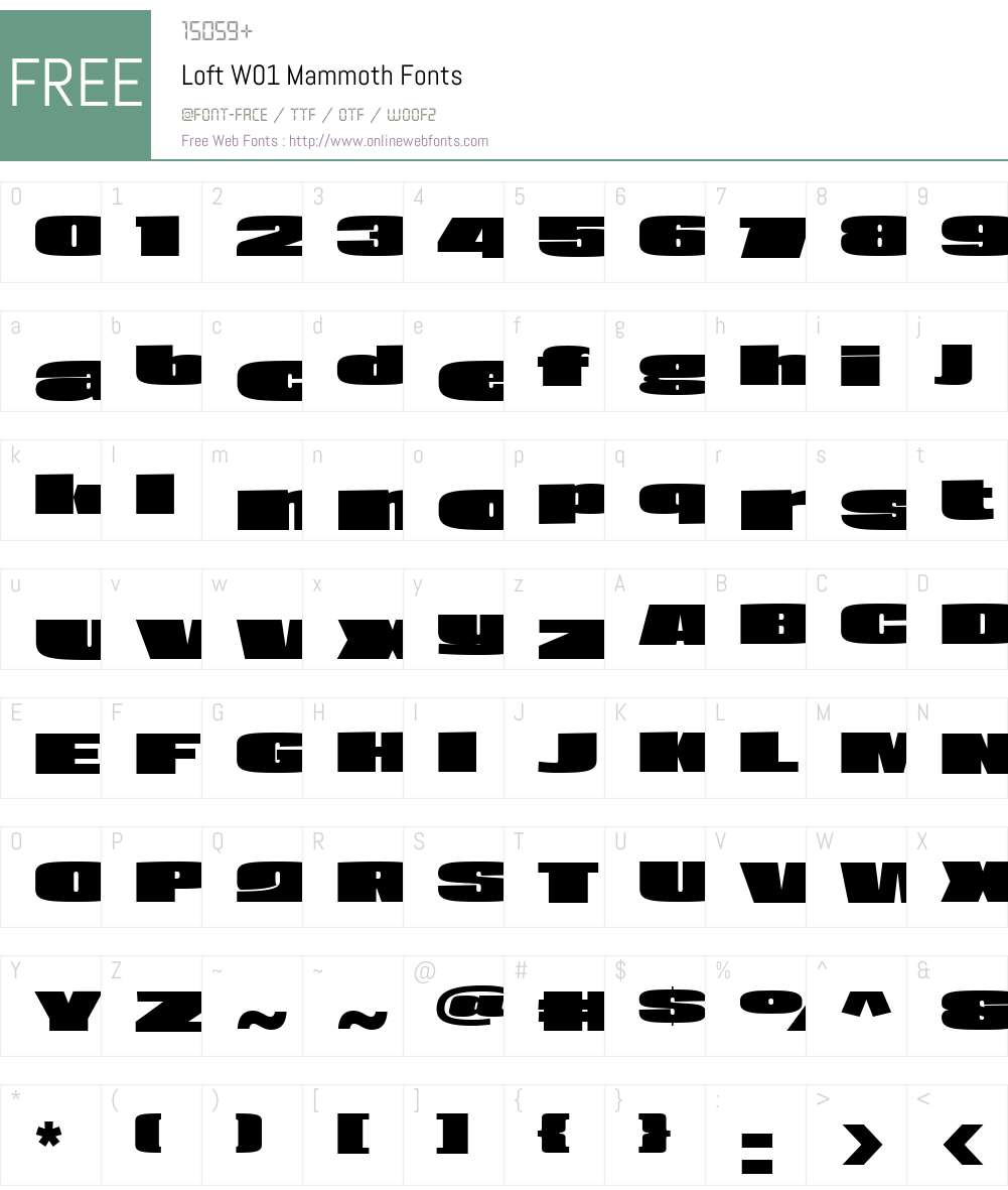 LoftW01-Mammoth Font Screenshots
