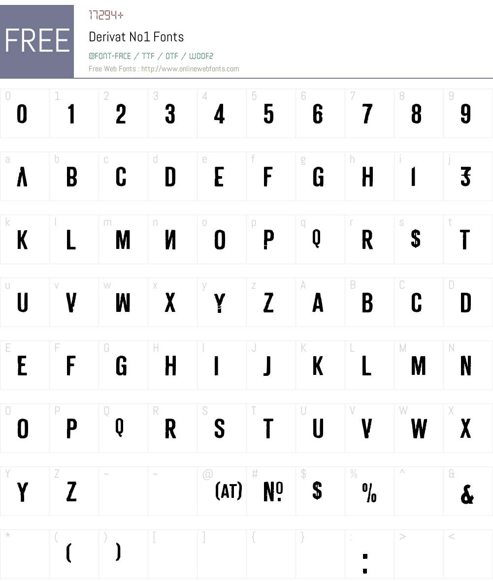 Derivat No1 Font Screenshots
