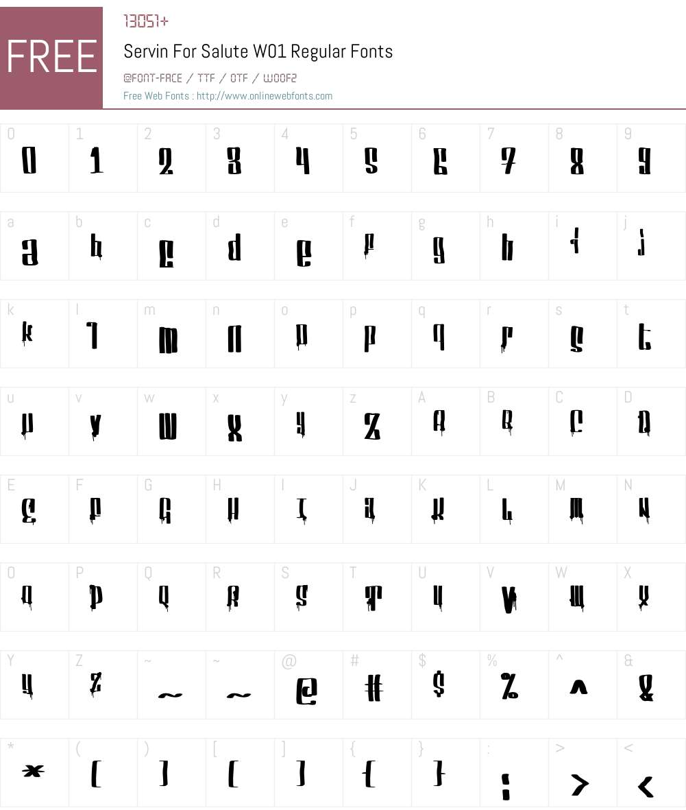 ServinForSaluteW01-Regular Font Screenshots