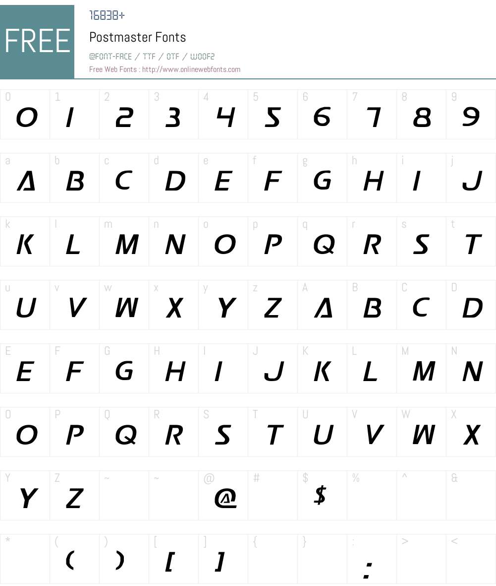 Postmaster Font Screenshots