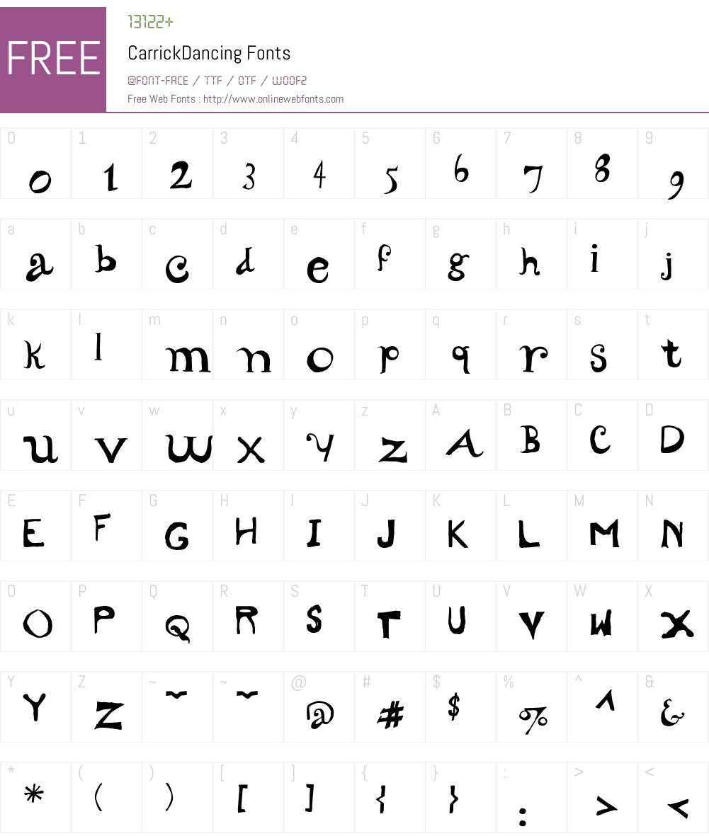 CarrickDancing Font Screenshots