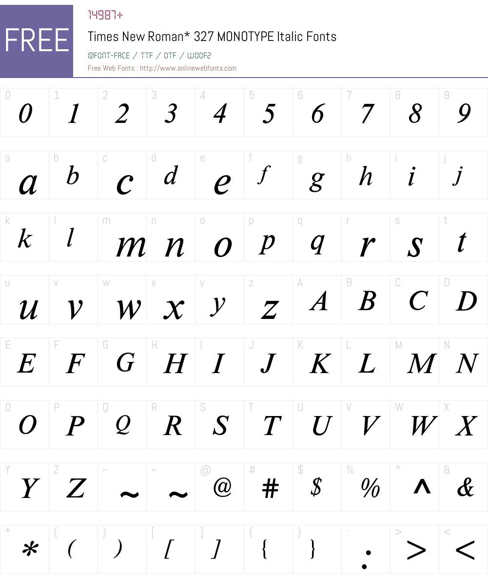 Times BQ Font Screenshots
