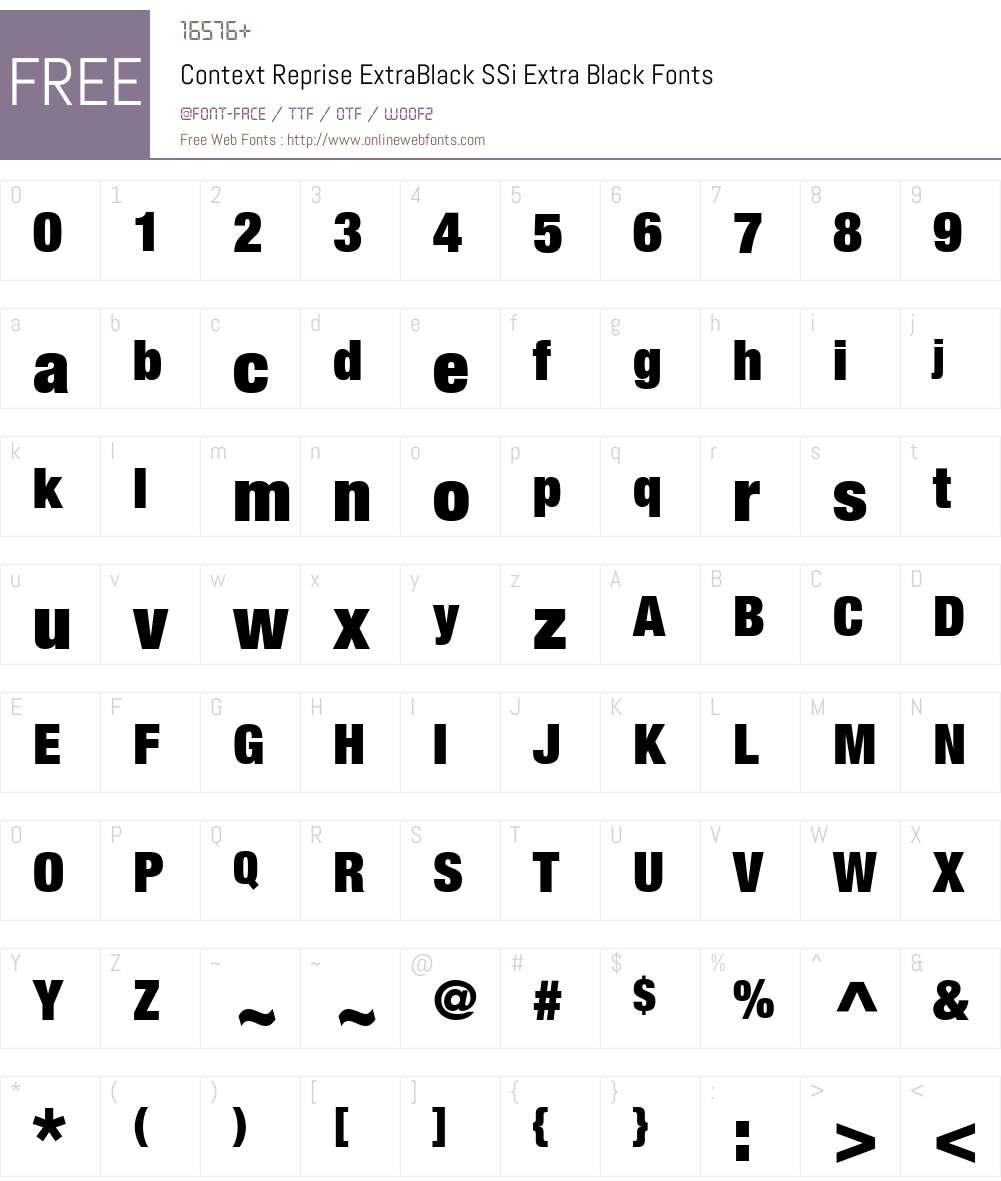 Context Reprise ExtraBlack SSi Font Screenshots