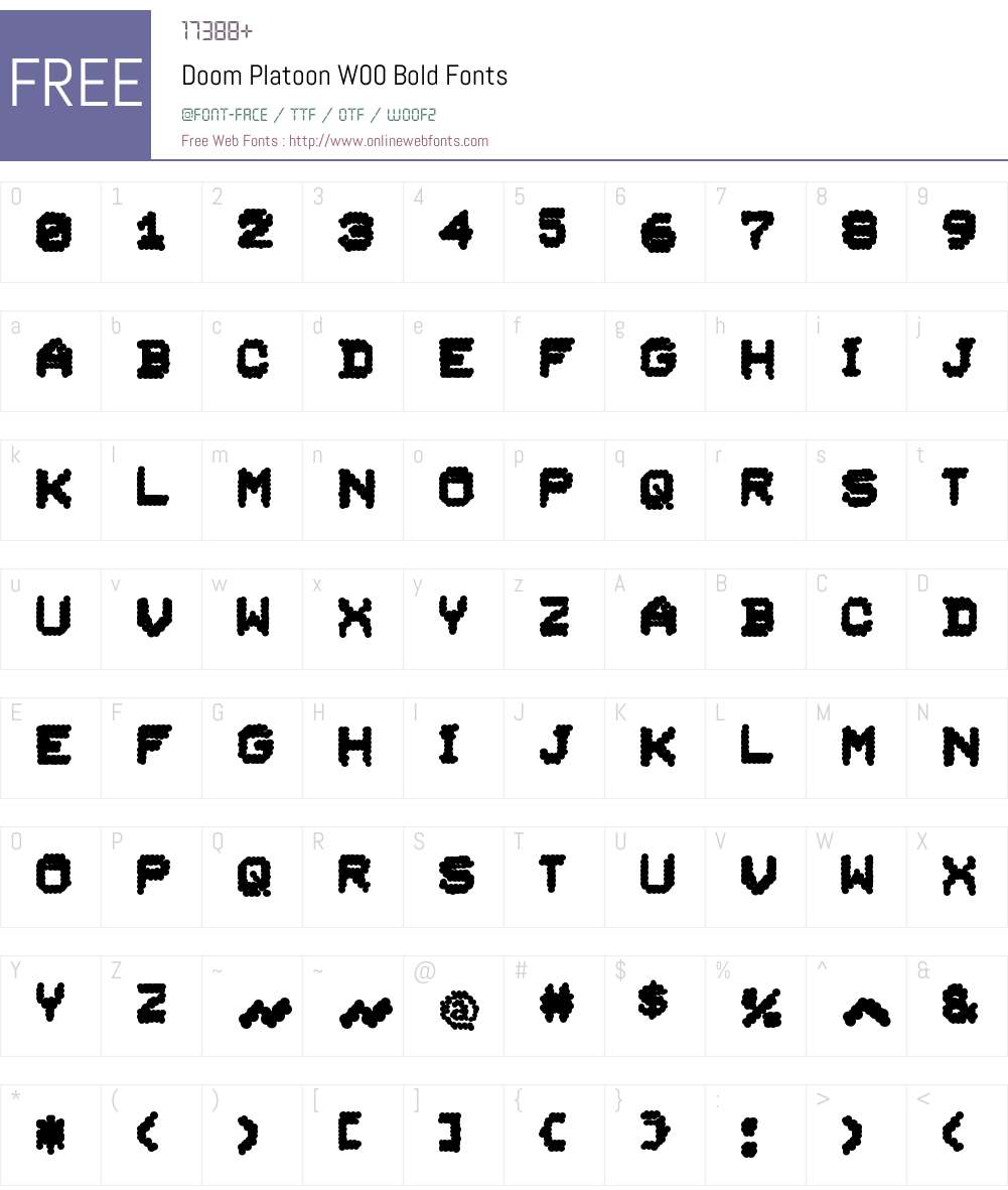 DoomPlatoonW00-Bold Font Screenshots