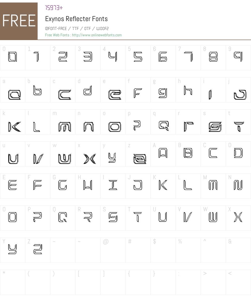 Exynos Reflecter Font Screenshots