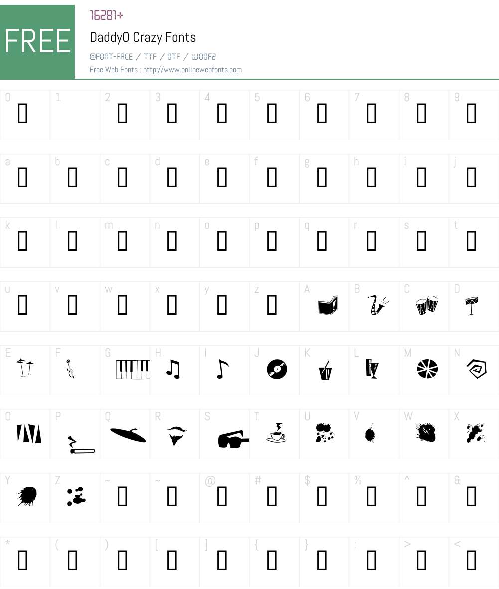 DaddyO Font Screenshots