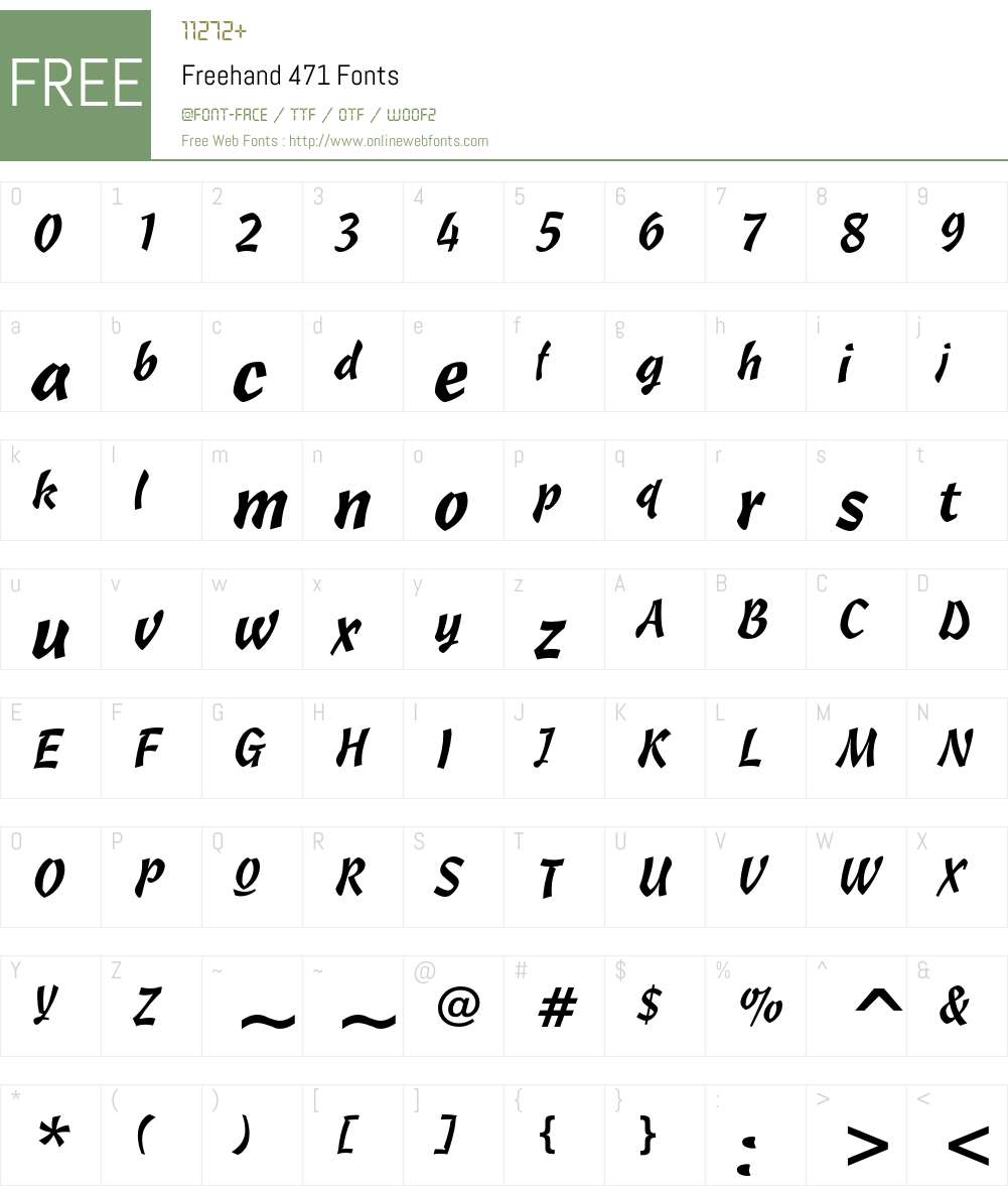 Freehand 471 Font Screenshots