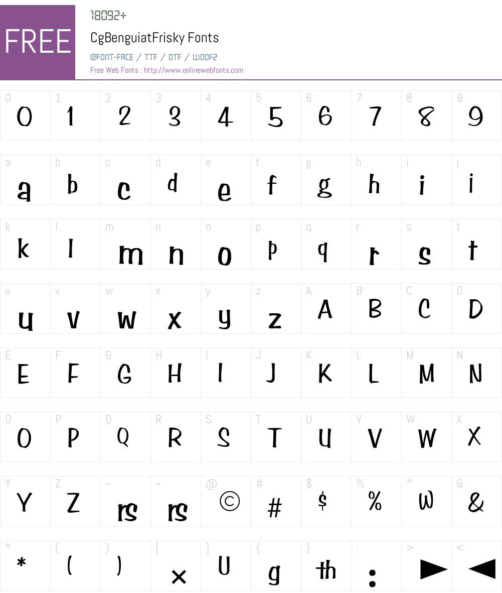 CgBenguiatFrisky Font Screenshots